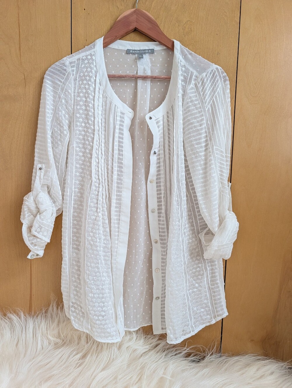 Flowy Shear White Button Down